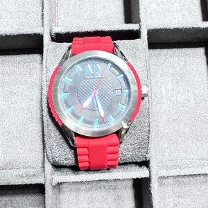 Armani Exchange Red and Silver Men's Watch